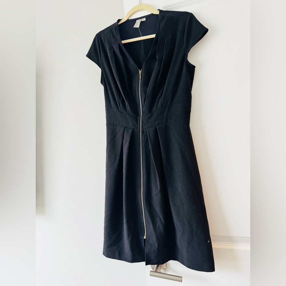 Emma & Michele Black Midi Dress with Gold Zipper - Picture 8 of 8